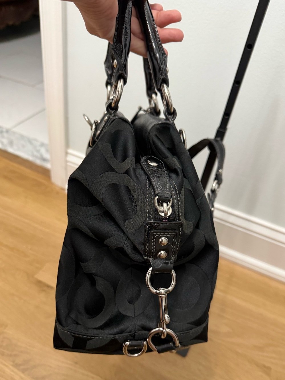 Coach Madison Op Art Sabrina Satchel & Convertible Shoulder Strap - Picture 6 of 15